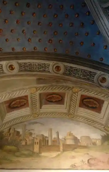 Eight-pointed stars on the ceiling, Santa Maria della Scala
